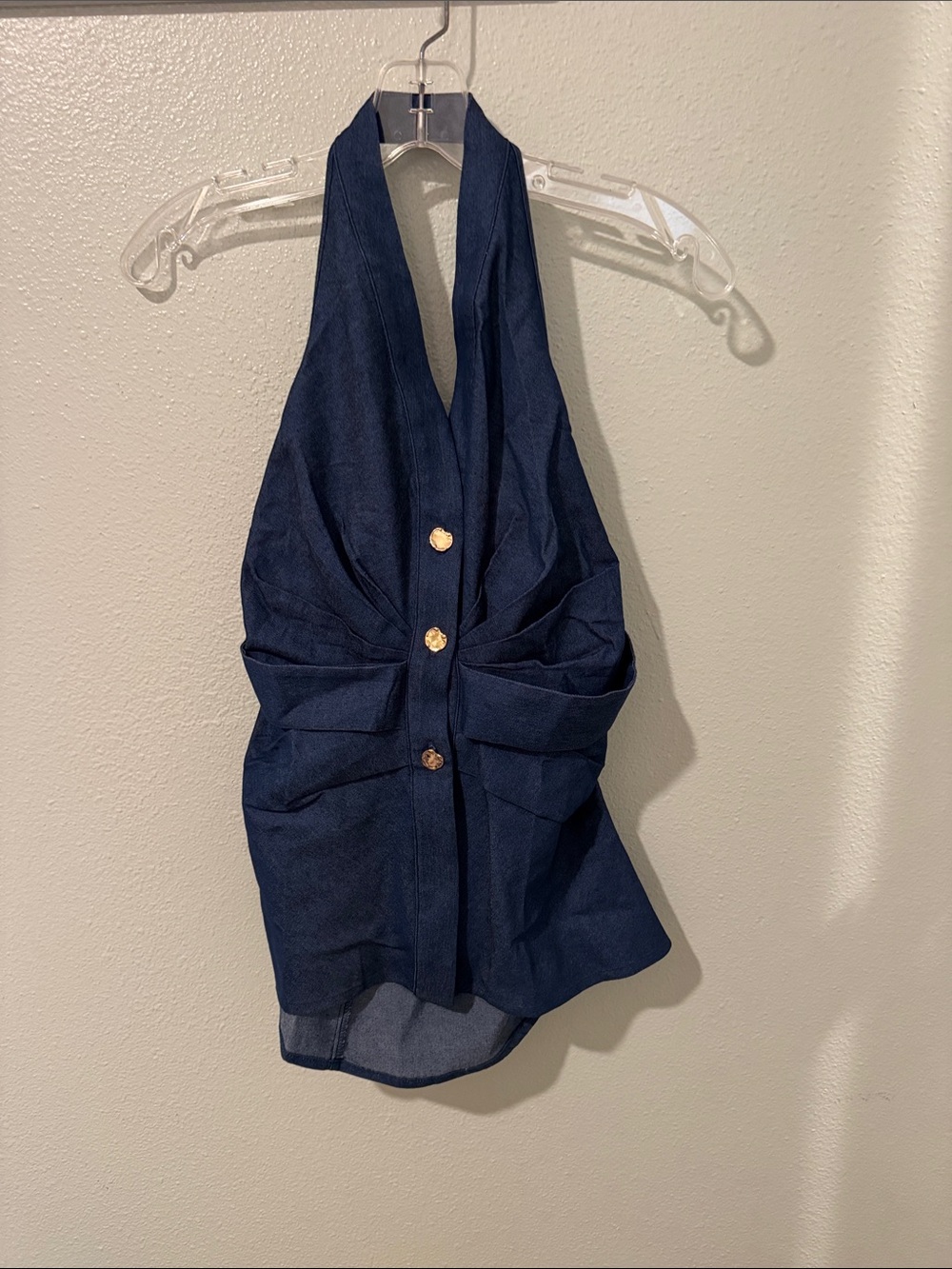 Commense Dark Blue Denim-Style Top